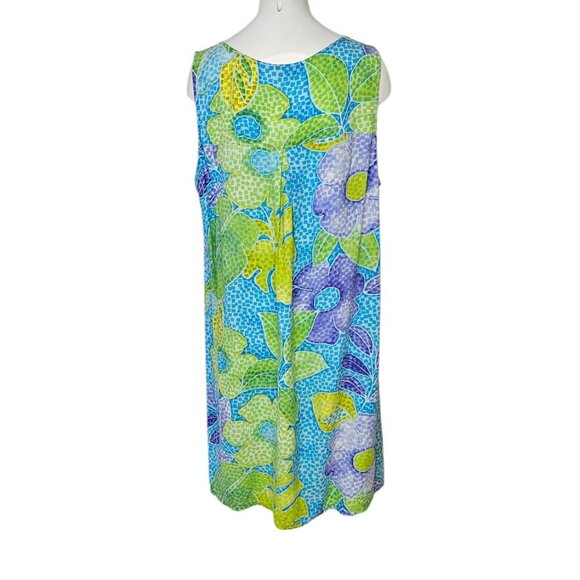 JAMS WORLD Womens Sleeveless Floral Sheath Mini, Tunic, Pacific Breeze, Size XL - Picture 2 of 10